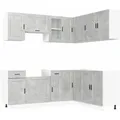 Produktbild: vidaXL 11 Tlg Küchenschrank-Set Porto Betongrau Holzwerkstoff 3314965