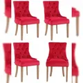 Produktbild: CLP 4er Set Esszimmerstuhl Aberdeen Samt rot/antik-hell