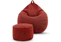 Produktbild: Green Bean Sitzsack Indoor Sitzsack XXL Home Linen +Hocker (2er Set Indoor Sitzsack 80x90x50cm + Sitzpouf 45x25cm mit EPS-Perlen Füllung -, Fußhocker Fußkissen Sitz-pouf Bodenkissen Liegekissen), Sitzkissen Lounge Chair Sitzhocker Relax-Sessel Bean Bag