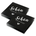 Produktbild: ITENGA 40 Servietten Schön dass du da bist SCHWARZ Hochzeit Geburtstag Kommunion