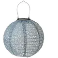 Produktbild: MARELIDA LED Solar Lampion mit Blumenmuster blau 25cm Party Balkon Terrasse