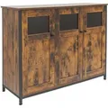 Produktbild: Relaxdays Küchenschrank Holzwerkstoff Schwarz Glastüren Verstellbar 75 cm x 100 cm x 35 cm