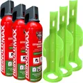 Produktbild: Feuerlöschspray Lithium Feuerlöscher 3x 750ml + Wandhalter grün fluoreszierend
