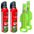 Produktbild: Feuerlöschspray Lithium Feuerlöscher 2x 750ml + Wandhalter grün fluoreszierend
