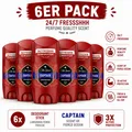 Produktbild: Old Spice CAPTAIN Deodorant stick 0% Aluminiumsalze 50ml (6er Pack)