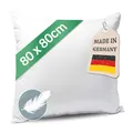 Produktbild: Kopfkissen 80x80 Federkissen Made in Germany - Kissen mit 100% Federfüllung - Federkopfkissen mit Bezug aus Baumwolle - Ökotex-zertifiziert - Füllkissen für erholsamen Schlaf - Kissen - 1er Set