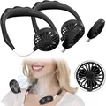 Produktbild: NEU 2er Set Akku Doppelventilator Halsventilator für Kühlung Sommer Hitze Urlaub