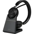 Produktbild: Jabra Evolve2 65 UC Stereo USB-A Headset schwarz BT m.Ladestation