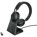 Produktbild: Jabra Evolve2 65 Wireless Headset Ladestation Noise Cancelling Stereo Kopfhörer