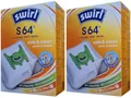 Produktbild: 2xSWIRL S64 Staubsaugerbeutel : 8x Beutel + 2x Filter für Siemens, Bosch, Krups