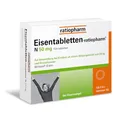 Produktbild: Eisentabletten-ratiopharm® N 50 mg Filmtabletten. Eisenmangel ausgleichen und sich wieder fit und aktiv fühlen, 100 Filmtabletten