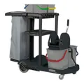 Produktbild: Reinigungswagen Sprintus Servicewagen 4 Eimer Mülltrennung Systemwagen + Presse