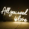 Produktbild: All You Need is Love neon schild, Warmweiß Neonlicht Schriftzug für Wanddekoration, LED Schriftzug Wand für Schlafzimmer, Hochzeit, Raumdekoration, Jahrestag, Valentinstag, Party Dekor
