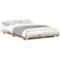 Produktbild: vidaXL Bett Bodenbettgestell Braun 140 x 190 cm Massivholz Kiefer (1-tlg) braun 140 cm x 190 cm x 10 cm