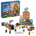 Produktbild: Lego 60321 City Fire Feuerwehr-Brigade Spielzeug, LKW, Motorrad und Anhänger, mit Hundefigur, Jungen und Mädchen, ab 7 Jahren
