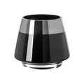 Produktbild: Fink Teelichthalter Ø 11cm schwarz aus Glas kleines Windlicht mit silbernem Rand