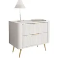 Produktbild: NACHTTISCH SCARLETT 2S MIT SCHUBLADEN BEIGE + GOLD