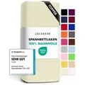 Produktbild: Jacobson Spannbettlaken TOPPER aus 100% Baumwolle, Jersey Bettlaken 160 g/m2, Spannbetttuch mit Gummizug, OEKO-TEX®, pflegeleicht, viele Farben beige 140 - 160 cm x 200 cm