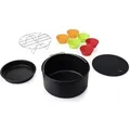 Produktbild: Princess 10-tlg. Heißluftfritteuse-Zubehör-Set 3,2L Metall und Silikon - Schwarz