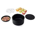 Produktbild: Princess 10-teiliges Airfryer Zubehör Set für XL Heißluftfritteuse 3,2 Liter, Backset mit Pizzablech, Kuchenform, Grillrost, Muffinform & Topfablage, Heißluftfritteusen Zubehör, Schwarz, 182011