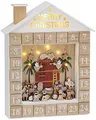 Produktbild: BRUBAKER Adventskalender aus Holz zum Befüllen - Bibelgeschichte Krippe mit LED Beleuchtung - Wiederverwendbarer DIY Weihnachtskalender 31.5 x 38.2 x 6.3 cm