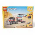 Produktbild: LEGO Creator 3in1 Tieflader mit Hubschrauber, Fahrzeuge-Set Helikopter Spielzeug