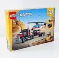 Produktbild: LEGO Creator 3in1 Tieflader mit Hubschrauber, Fahrzeuge-Set Helikopter Spielzeug