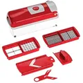 Produktbild: Genius Nicer Dicer Smart 6-teilig Set - Gemüseschneider für Würfel, Stifte, Scheiben, Streifen & Viertel - Zwiebelschneider Zerkleinerer - Rot