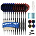 Produktbild: DartPro Dartpfeile mit Kunststoffspitze – 12 Dartpfeile für elektronische Dartscheibe [18g] – Softdarts Set [inkl. 6 Alu Dart Schaft + 21 Dart Flights]