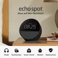 Produktbild: Amazon Echo Spot (neueste generation), smarter Wecker mit sattem Klang und