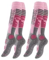 Produktbild: STARK SOUL 2 Paar Damen SKI Funktionssocken, Skisocken mit Spezialpolsterung, Altrosa/grau, Gr. 39-42