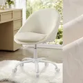 Produktbild: SONGMICS Homeoffice-Stuhl, Schminkstuhl mit Samt-Vorderseite, Schreibtischstuhl, Schaumstoffpolsterung, höhenverstellbar, für Arbeitszimmer, Schlafzimmer, cremeweiß OBG020WD01