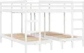Produktbild: vidaXL Dreifach-Etagenbett Weiß 200x200/80x200 cm Massivholz Kiefer