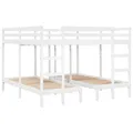 Produktbild: vidaXL Dreifach Etagenbett, Bettgestell mit Lattenrost Rausfallschutz, Bett für Kinder Jugendliche Erwachsene, Kinderbett Holzbett, Weiß 200x200/80x200cm Massivholz Kiefer