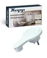 Produktbild: Kopp Schutzkontakt-Winkelstecker in Arktis-Weiß - Kunststoff-Stecker mit Klappgriff & Kabel-Knickschutz - IP20 Schutzkontaktstecker für Strom-Kabel bis 3 x 1,5 mm² - Hochwertiger Flachstecker 250V~