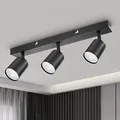 Produktbild: Dehobo Led Deckenstrahler Schwenkbar 350° 3 Flammig Deckenleuchte GU10 - Wandstrahler Schwarz - Spotlight Lampe Deckenlampe für Wohnzimmer Schlafzimmer Küche, Nein GU10 Leuchtmittel