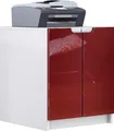 Produktbild: Vladon Druckerkommode Logan, Germany, Aktenschrank mit 2 Fächern und 2 Türen, Korpus in Weiß matt, Fronten in Bordeaux Hochglanz (51 x 60,5 x 54 cm)