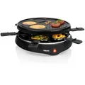Produktbild: Tristar Raclette, 6 Raclettepfännchen, Tischgrill für 2-6 Personen Crepesmaker, Raclet Gerät Camping geeignet schwarz