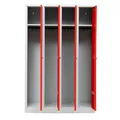 Produktbild: Gürkan Spind lichtgrau, feuerrot 105038, 4 Schließfächer 117,0 x 50,0 x 180,0 cm