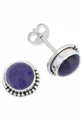 Produktbild: mantraroma Paar Ohrstecker IMBALI groß aus 925 Silber mit Amethyst (Paar, Paar Ohrringe mit Schmuckbeutel), 925 Sterling Silber Ohrringe für Damen