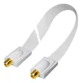 Produktbild: Fensterdurchführung Flachkabel VERGOLDET SAT Kabel  4K UltraHD Tür SLIM HQ Weiß