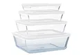 Produktbild: Pyrex® - Cook & Freeze – 4 Glasformen mit luftdichtem Deckel (0,8 l, 1,5 l, 2,6 l, 4 l) – speziell zum Einfrieren – BPA-frei