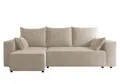 Produktbild: 4ALL HOME Ecksofa mit Schlaffunktion Tobi 246x145 cm - Couch - Sofa mit Bettkasten - Eckcouch - L-Form - Schlaffsofa - Schlafsofa mit Bettkasten - Universal (Cord Poso 100 Beige)