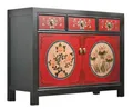 Produktbild: OPIUM OUTLET Kommode Sideboard Schrank Hochzeitsschrank Möbel (Asia Vintage-Stil, shabby-chic, Landhaus, Antik, B x T x H: 117 x 40 x 85 cm, komplett montiert), asiatisch chinesisch orientalisch fernöstlich