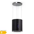 Produktbild: Klarstein Barett Inselabzugshaube Ø35 cm Umluft 558 m³/h LED Aktivkohlefilter Schwarz