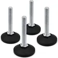Produktbild: Design61 4x Verstellschraube Justierschraube Ø 38 mm mit verzinkter Stellschraube M8 x 40 mm für Möbel, Werkbank & Maschinen