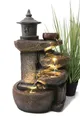 Produktbild: Arnusa Gartenbrunnen Zimmerbrunnen BK851 Springbrunnen Wasserfall Kaskade, Komplettset mit LED Beleuchtung 50 cm Höhe
