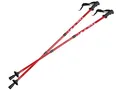 Produktbild: EUROBATT Nordic Walking Stöcke Stock Set 2 Stücke Paar Trekking Wander Länge 65-135cm Farbvarianten Walkingstöcke Anti-Shock Dämpfungssystem (Rot)