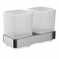 Produktbild: EMCO Loft Doppelglashalter Chrom Zahnputzbecher aus Kristallglas 052500100