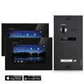 Produktbild: Balter EVO Video Türsprechanlage, Touchscreen, 2 x 7 Zoll Monitor, Smartphone App, 2-Draht Bus, Türstation für 1 Familienhaus Türklingel, 150° Weitwinkel-Kamera, Schwarz